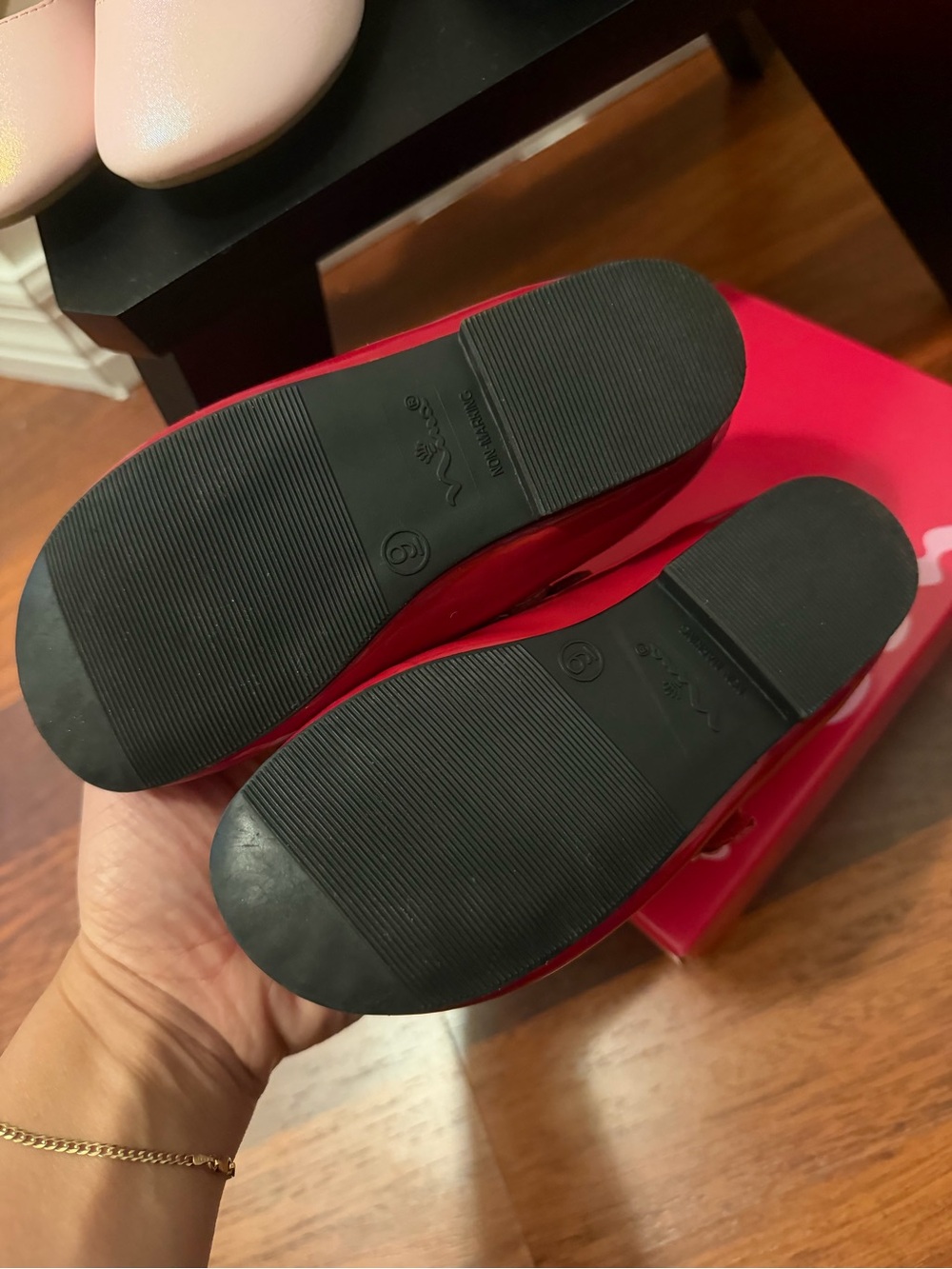 Gymboree Girls' Pink, Black & Red Mary Jane Dress Shoes Set size 8-9 - Picture 5 of 7